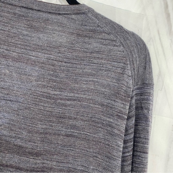 Hart Schaffner Marx Gray Brown Extra Fine Merino Wool V-Neck Pullover Sweater - Picture 6 of 7